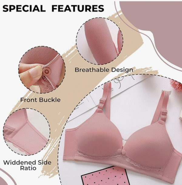 BRASIER DE LACTANCIA ACCESO CENTRAL - ROSA - Imagen 3